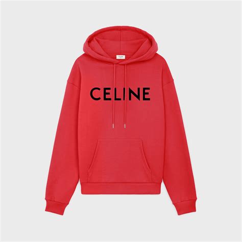 black and red celine hoodie|celine loose hoodie.